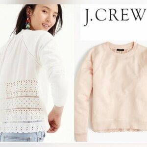 J. Crew Women's White and Light Pink Sweater size Small